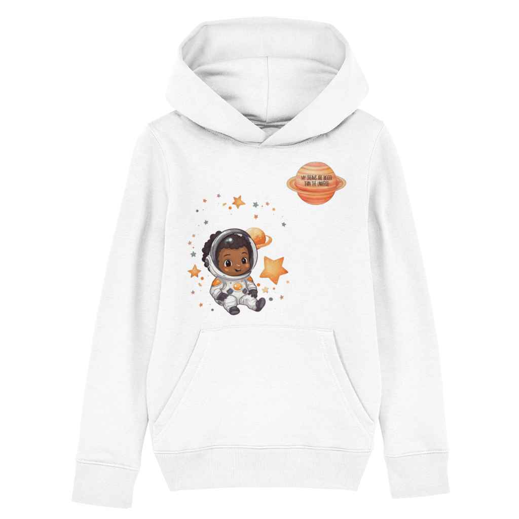 Dreams Bigger Than the Universe Black Boy Astronaut Organic Hoodie