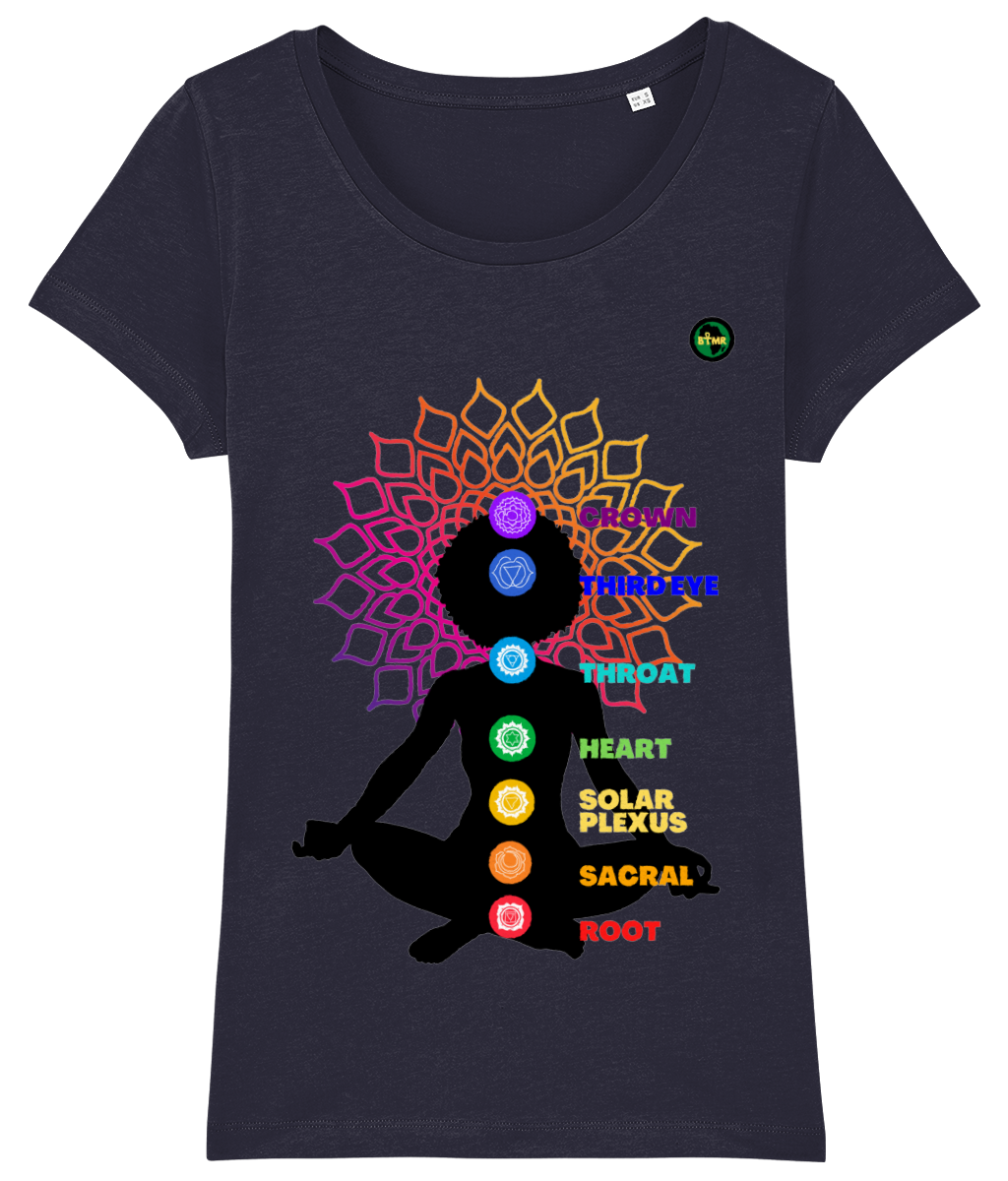 Scoop Neck Fitted T Shirt | Womens | Chakras Silhouette