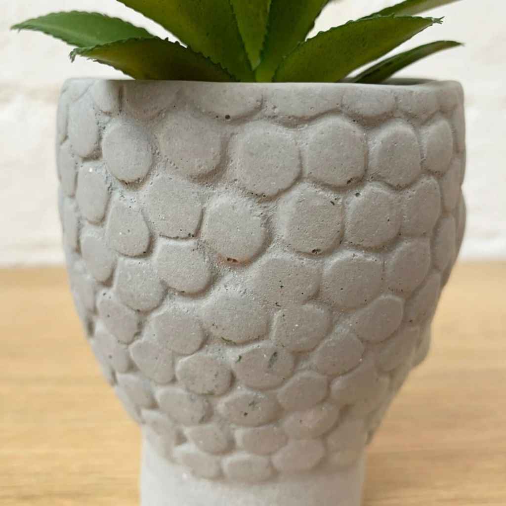 Concrete Buddha Head Artificial Succulent Pot