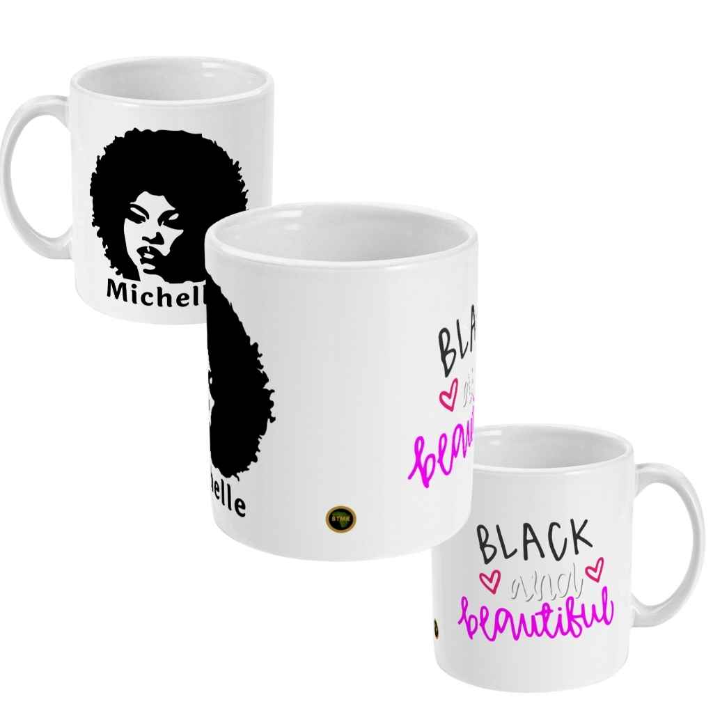 Black & Beautiful  with Afro Woman Cup