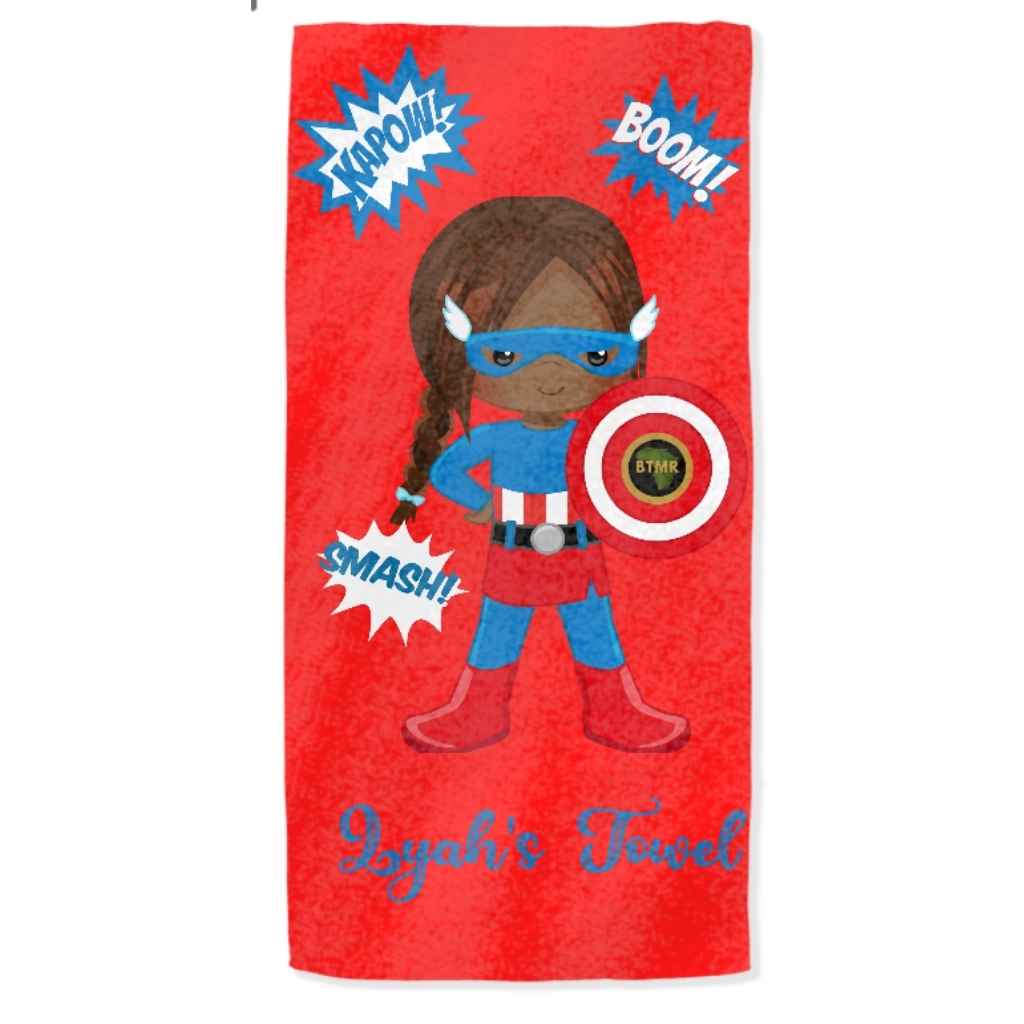 Personalised Towels | Kids | Black Superheroines