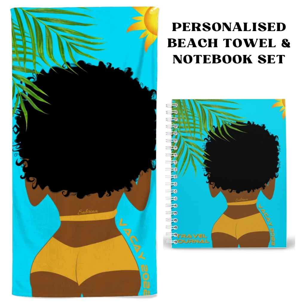Personalised Beach Towel & Notebook Bundle | Beach Bum