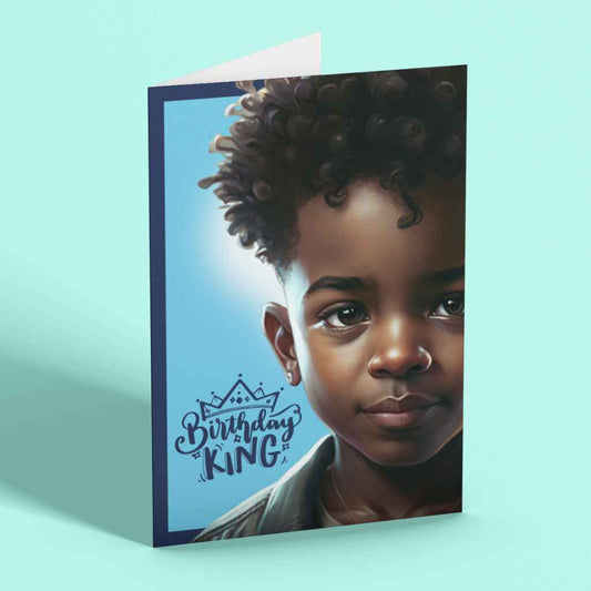 Black Boy Birthday King Card