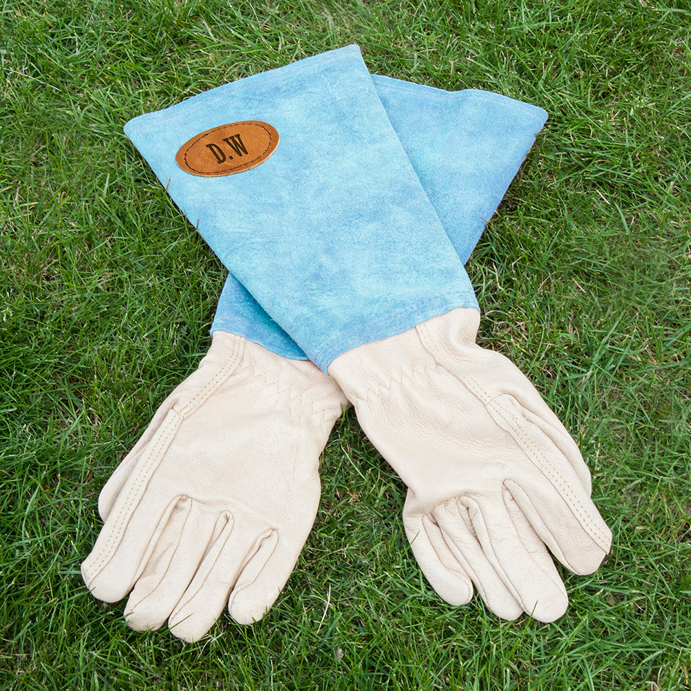 Deluxe Personalised Leather Garden Gloves