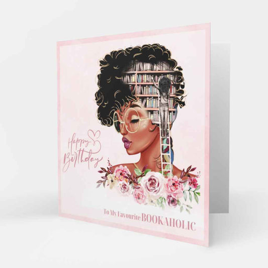 Happy Birthday / Any Occasion Black Girl Bookaholic Card