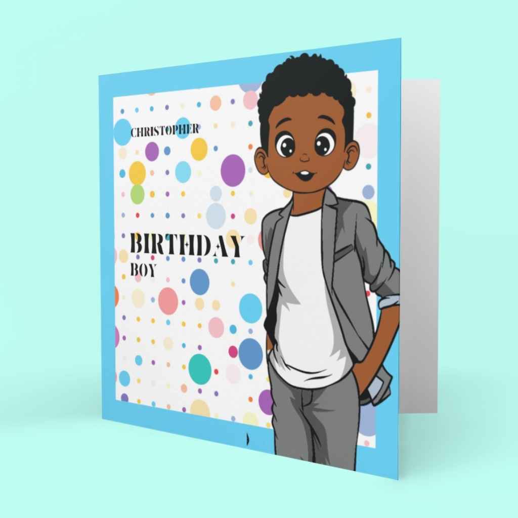 Black Boy Birthday Card