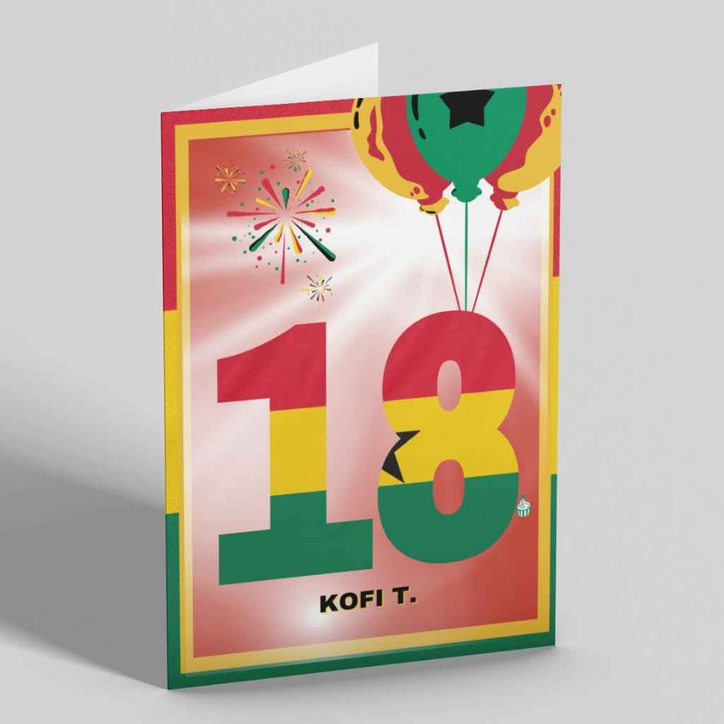Personalised Milestone Age Country Flag Birthday Card | Ghana
