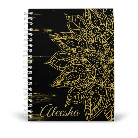 Personalised Notebook | Gold Mandala