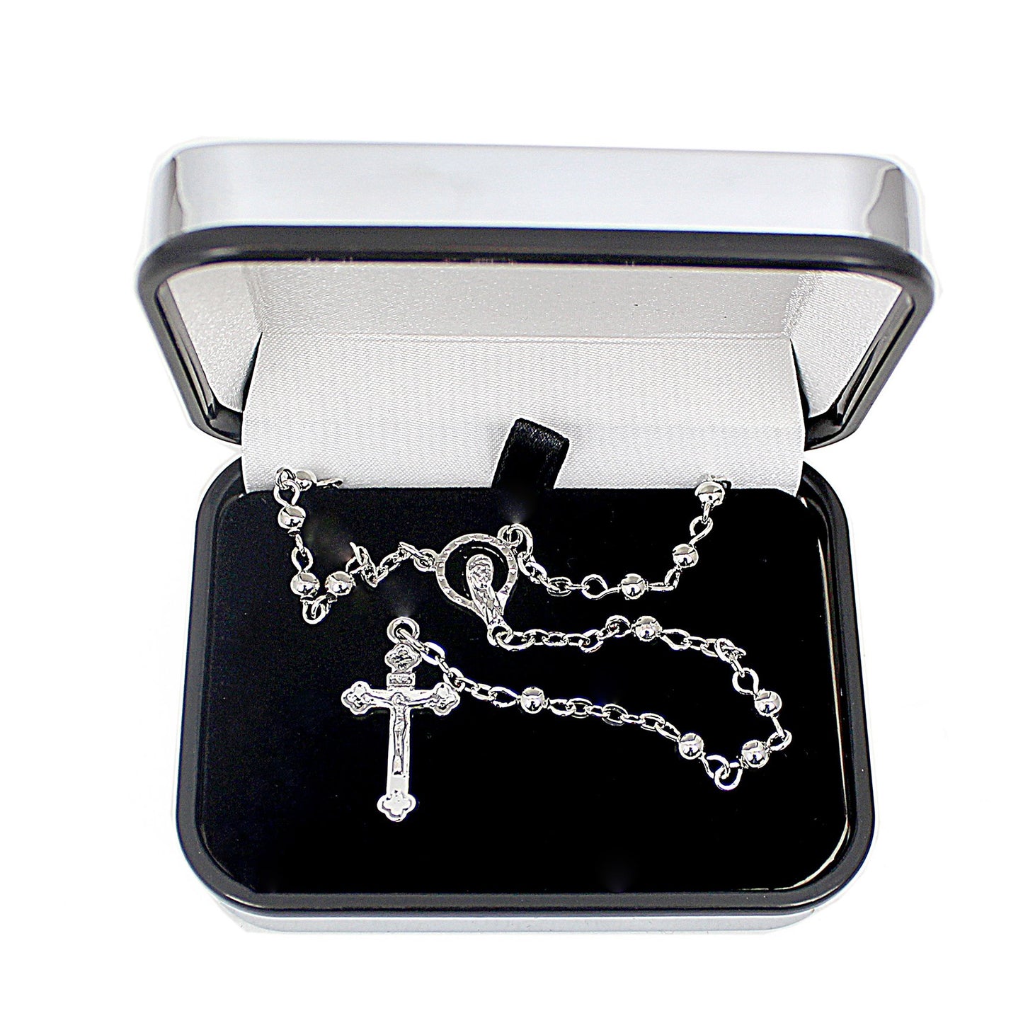 Personalised Cross Trinket Box & Rosary