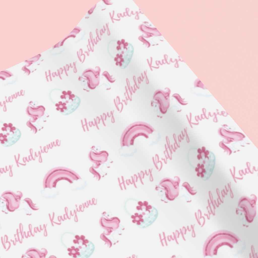Personalised Unicorn & Rainbows Wrapping Paper