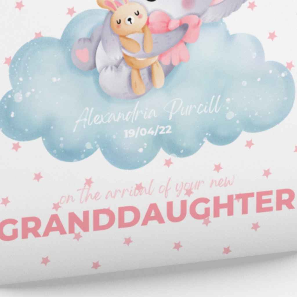 Personalised New Baby Greetings Card | Grandparents | Cloud Ellie