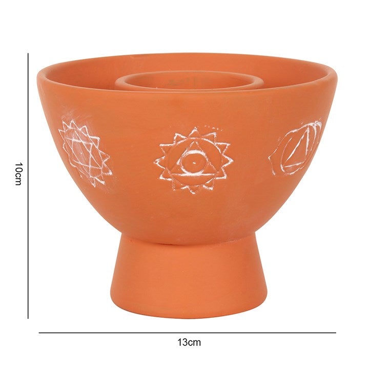 Terracotta 7 Chakras Ceramic Smudge Bowls
