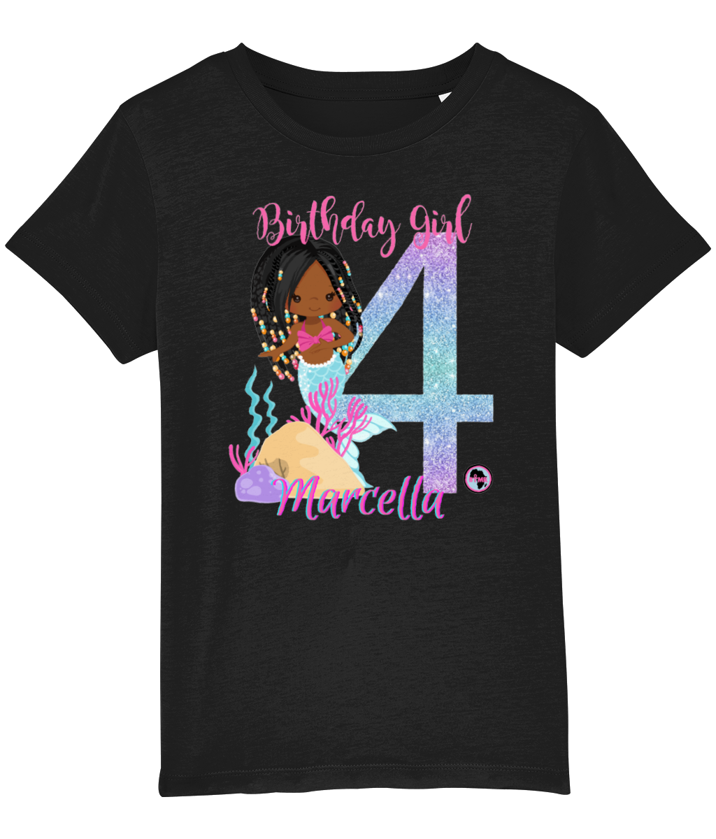 Dreadzy Mermaid Birthday T Shirt Age 4