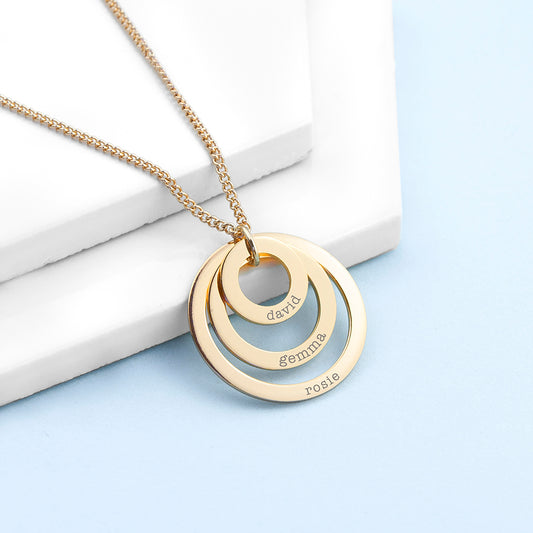 Personalised 3 rings Necklace.