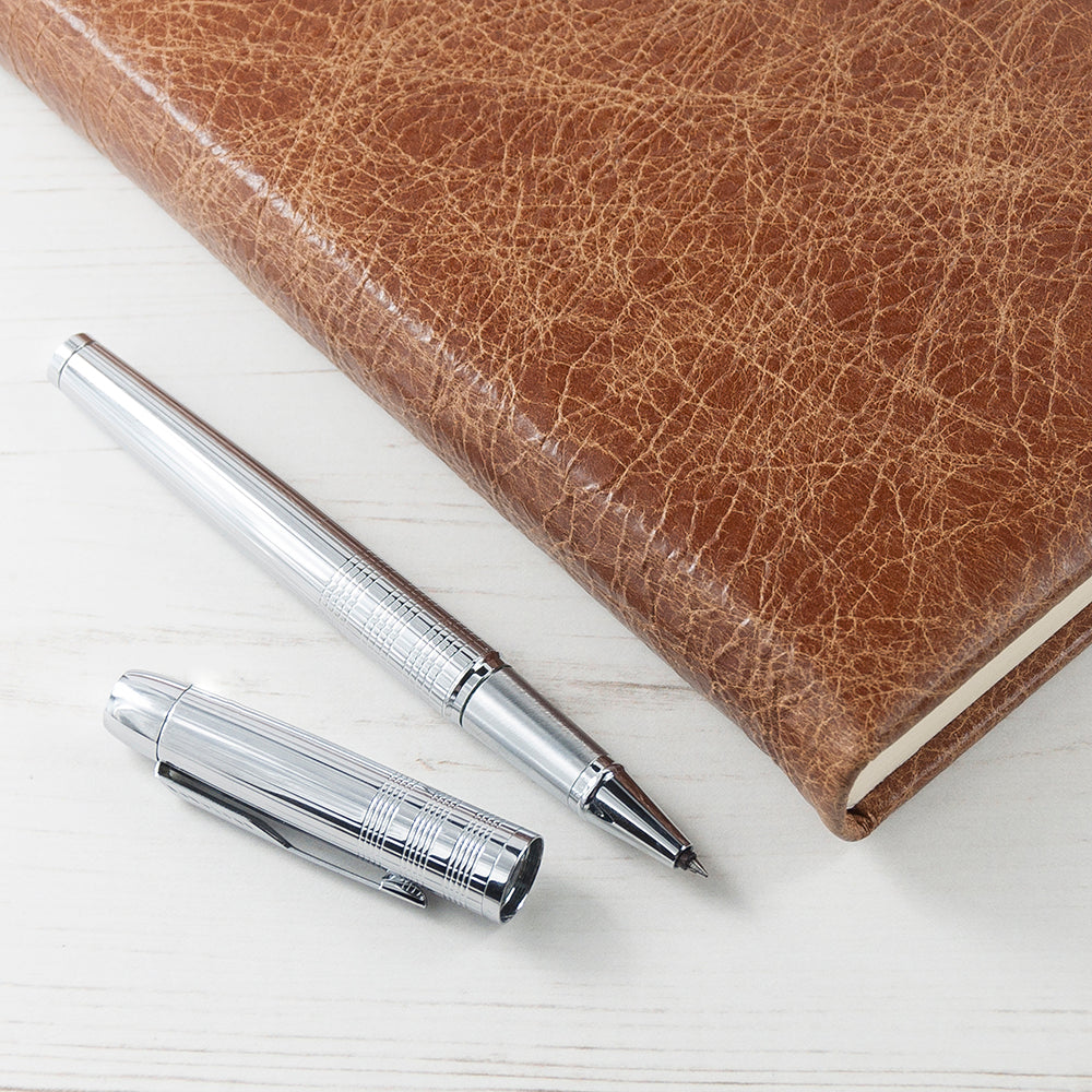 Engraved personalised leather notebook | Natural Tan