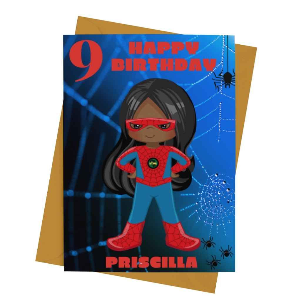 Personalised Birthday Cards | Spidey Superhero/ine  WebTastic