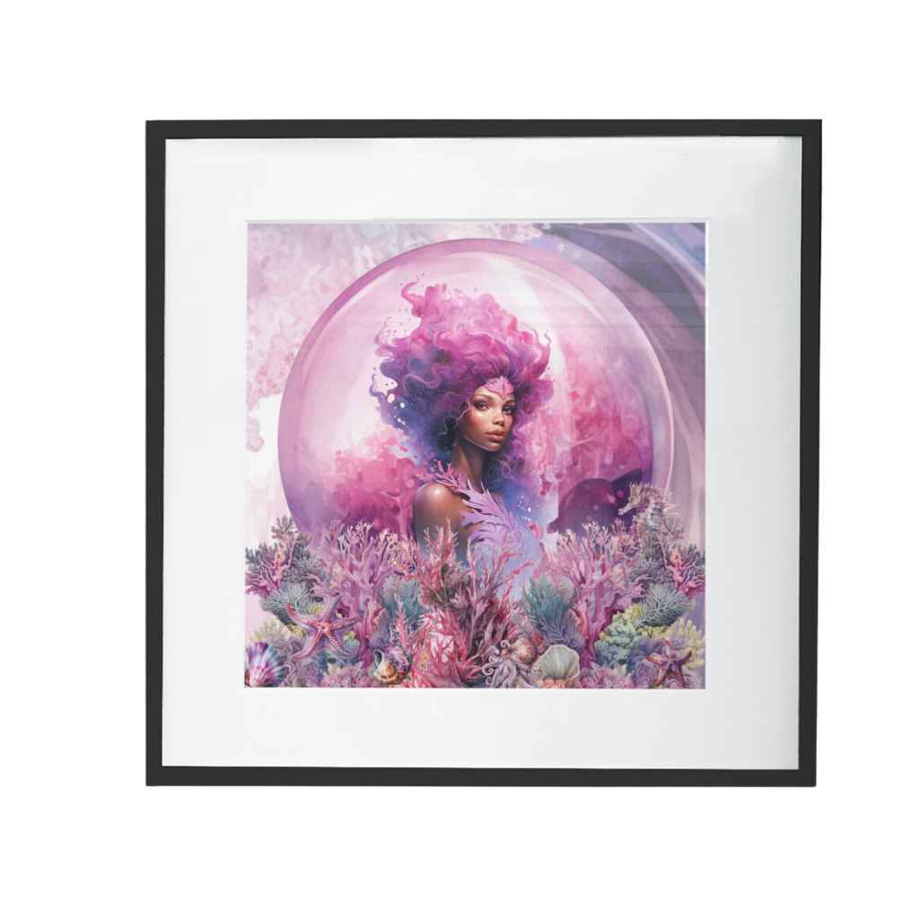 Purple Black Mermaid Water Globe Print