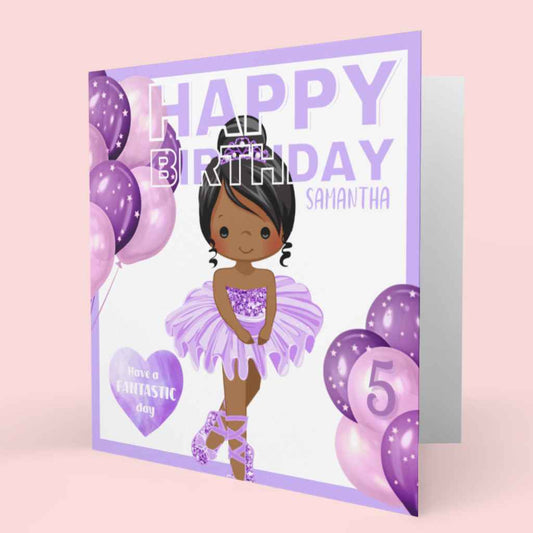 Personalised Age Birthday Cards | Black Ballerina