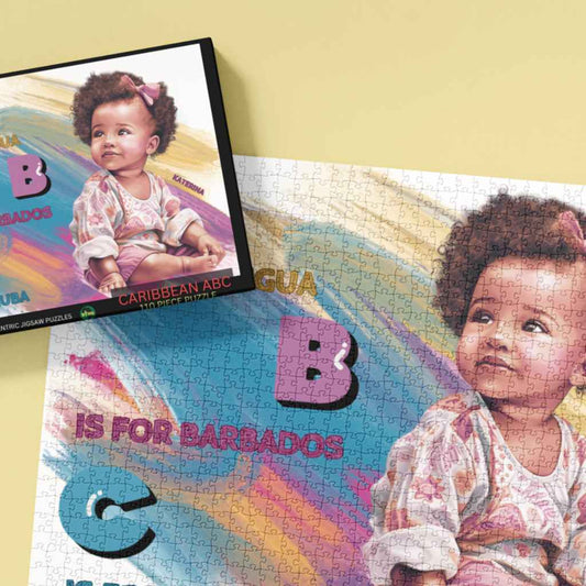'Caribbean ABC' Black Baby Personalised Jigsaw Puzzle | 30 & 110 pieces