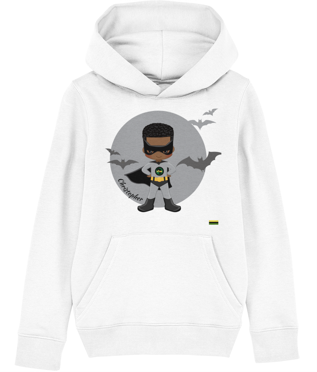 Black Superheroes | Grey Superhero Bats Organic Hoodie