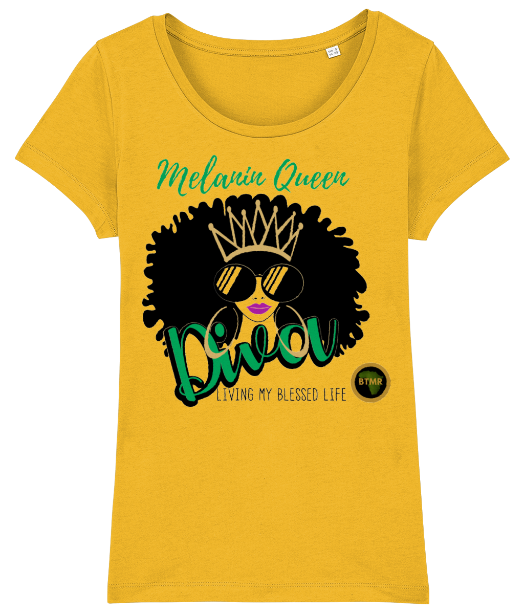 Scoop Neck Fitted T Shirt | Women | Melanin Queen Diva