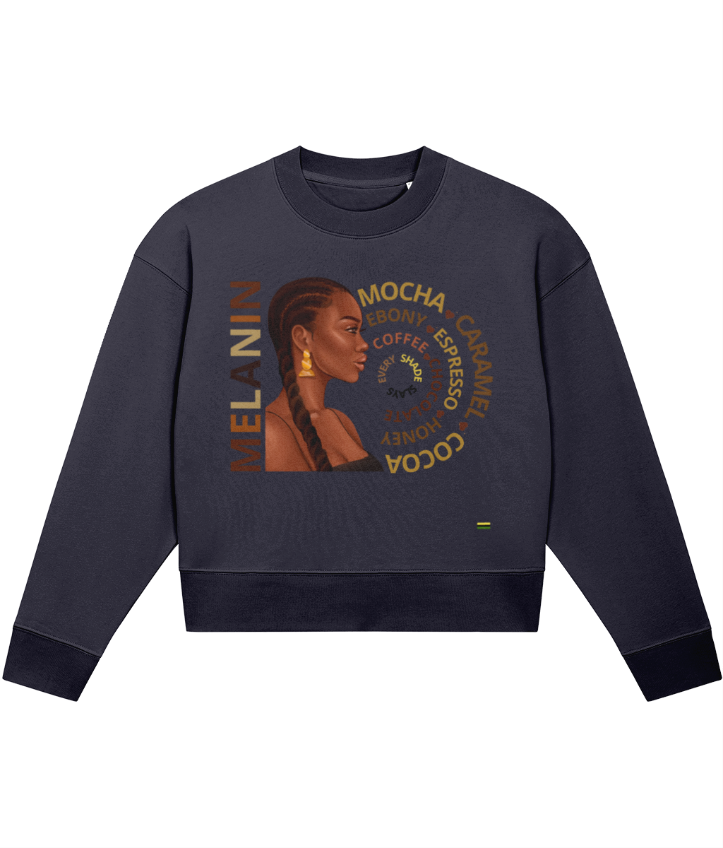 Sustainable Eco Melanin Girl Cropped Sweatshirt