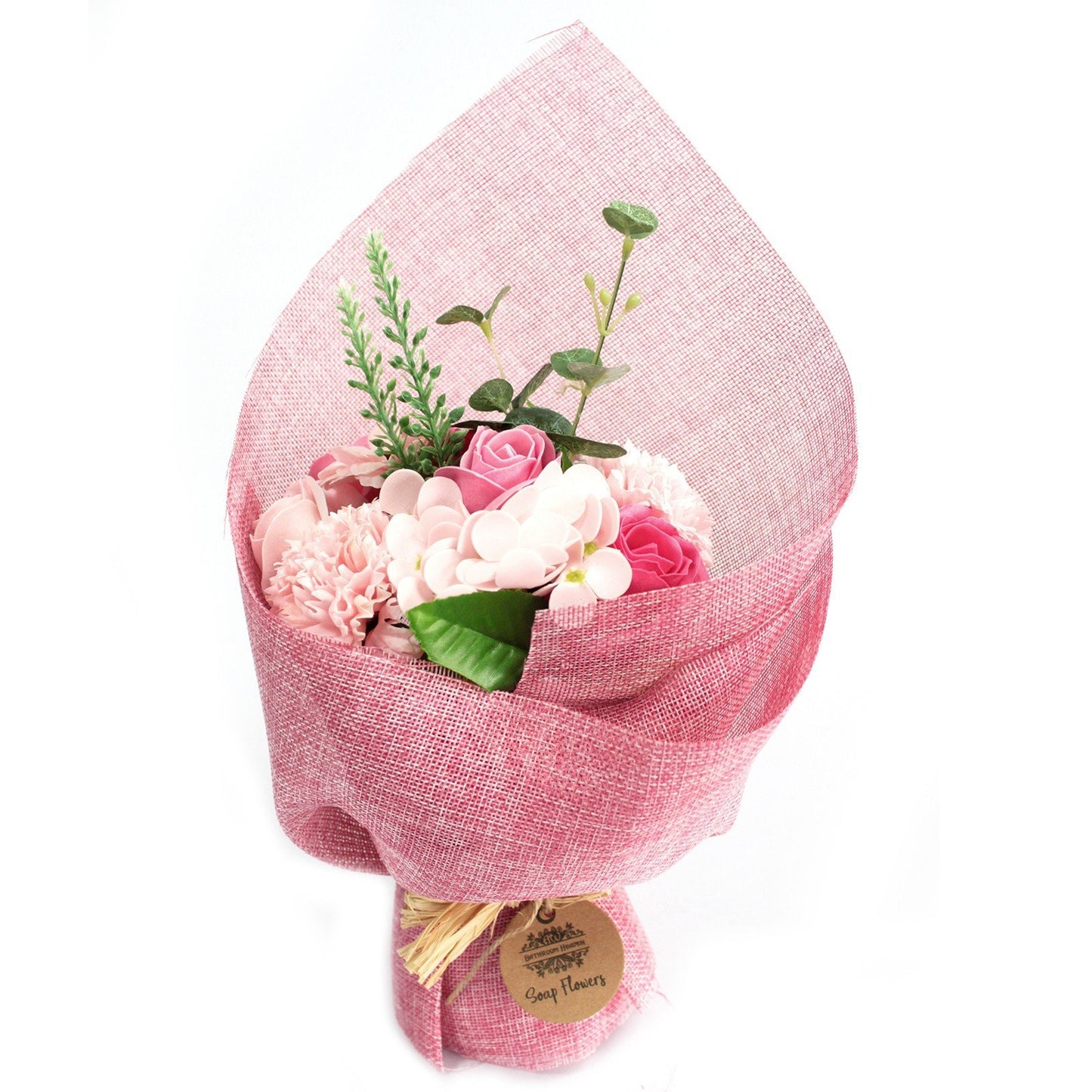 Luxury Soap Flowers | Pink Rose & Carnations Standing Bouquet