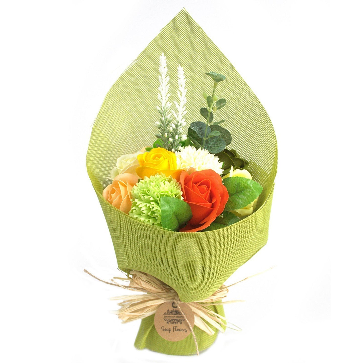 Luxury Soap Flowers | Green & Yellow Standing Bouquet