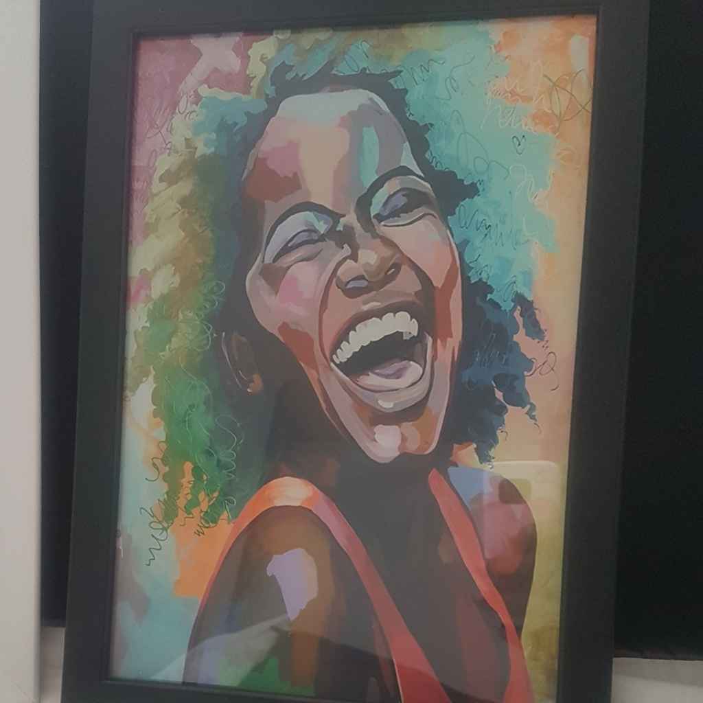 Wall Art | Laughing Girl Abstract Digital Canvas Print
