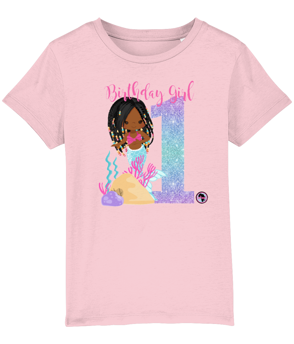Birthday T Shirts | Black Mermaid | 1 - 9 years