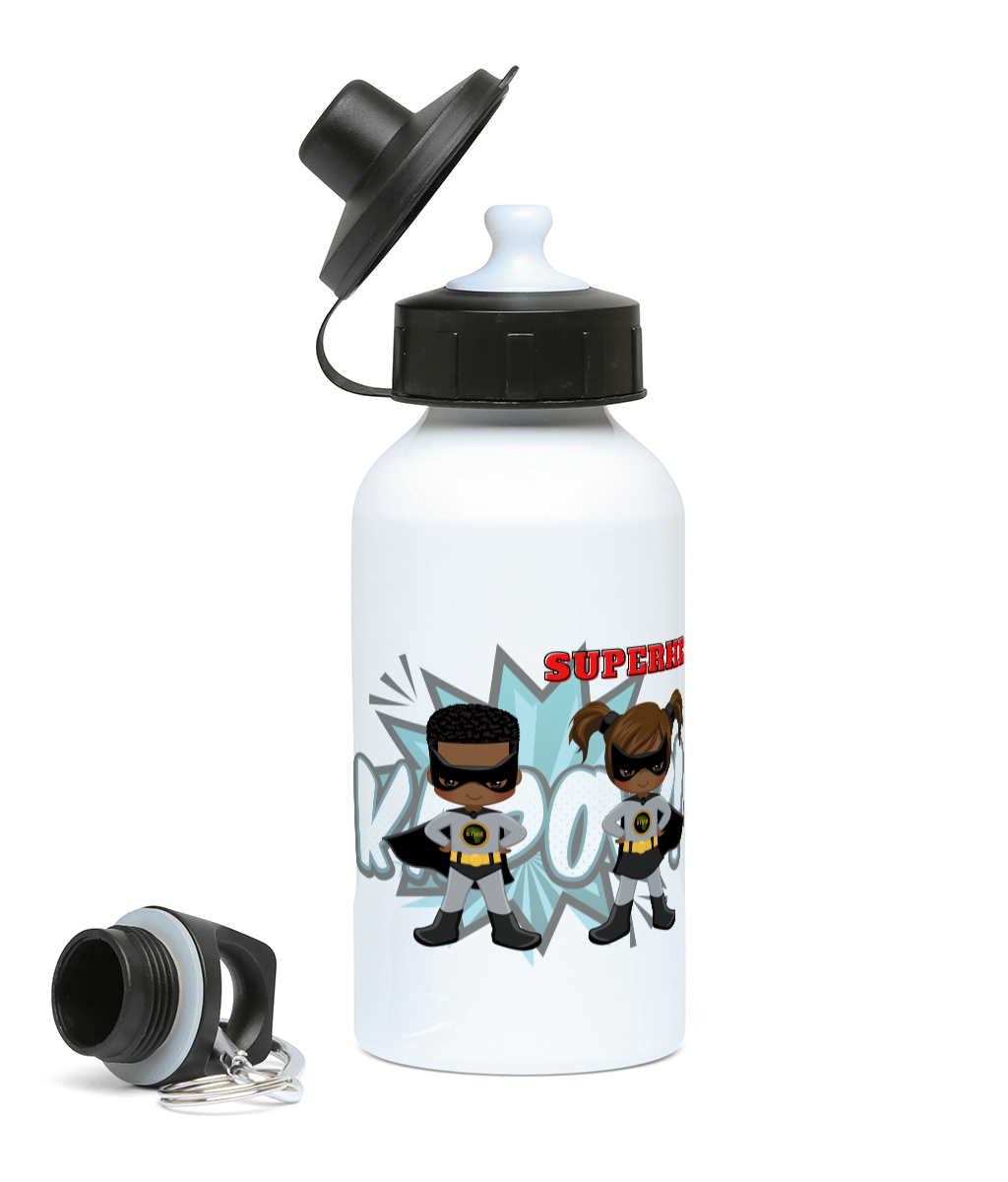 Personalised Sports Water Bottle |  BlackLikeMe Superhero Squad