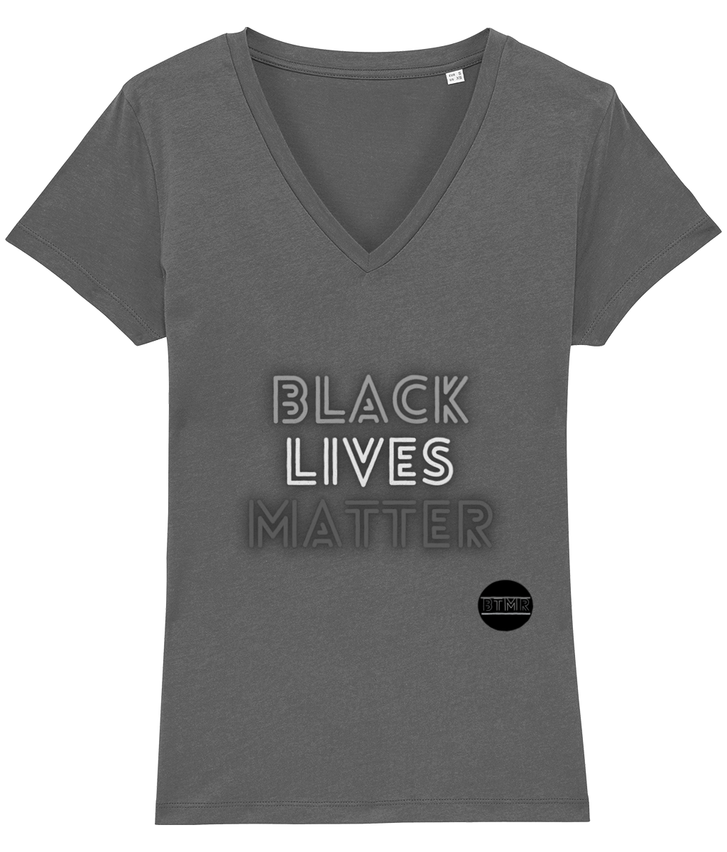 BTMR Black Lives Matter organic V Neck T Shirt