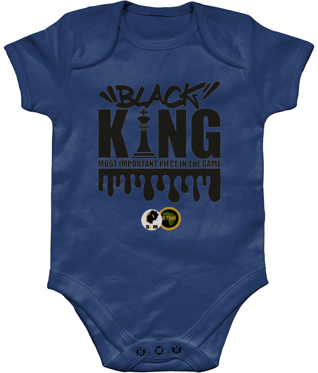BTMR BlackLikeMe Black King Organic Short Sleeve Baby Bodysuit