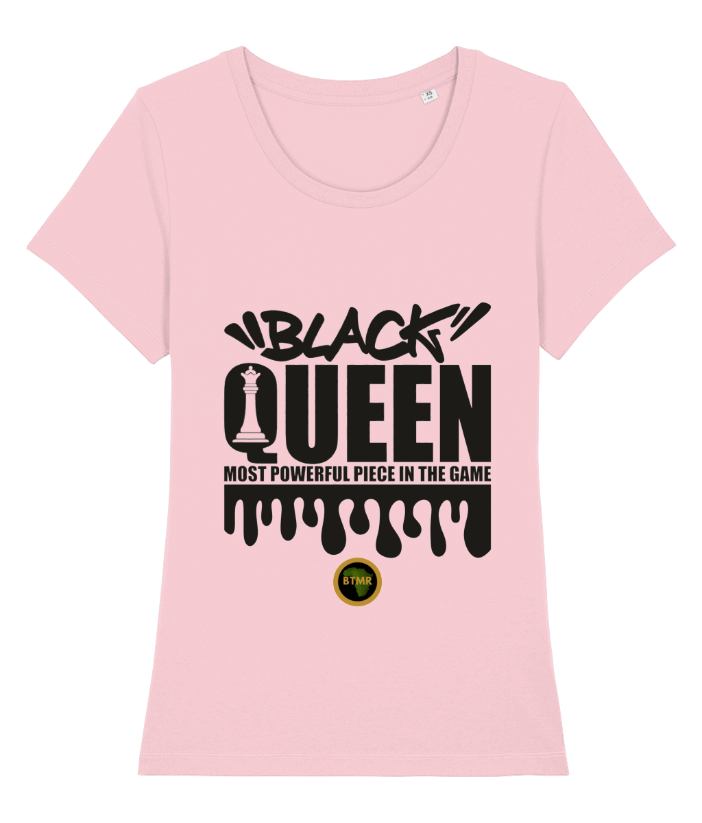 Black Queen Chess| Statement T Shirt | Womens | Fitted, Short Sleeved