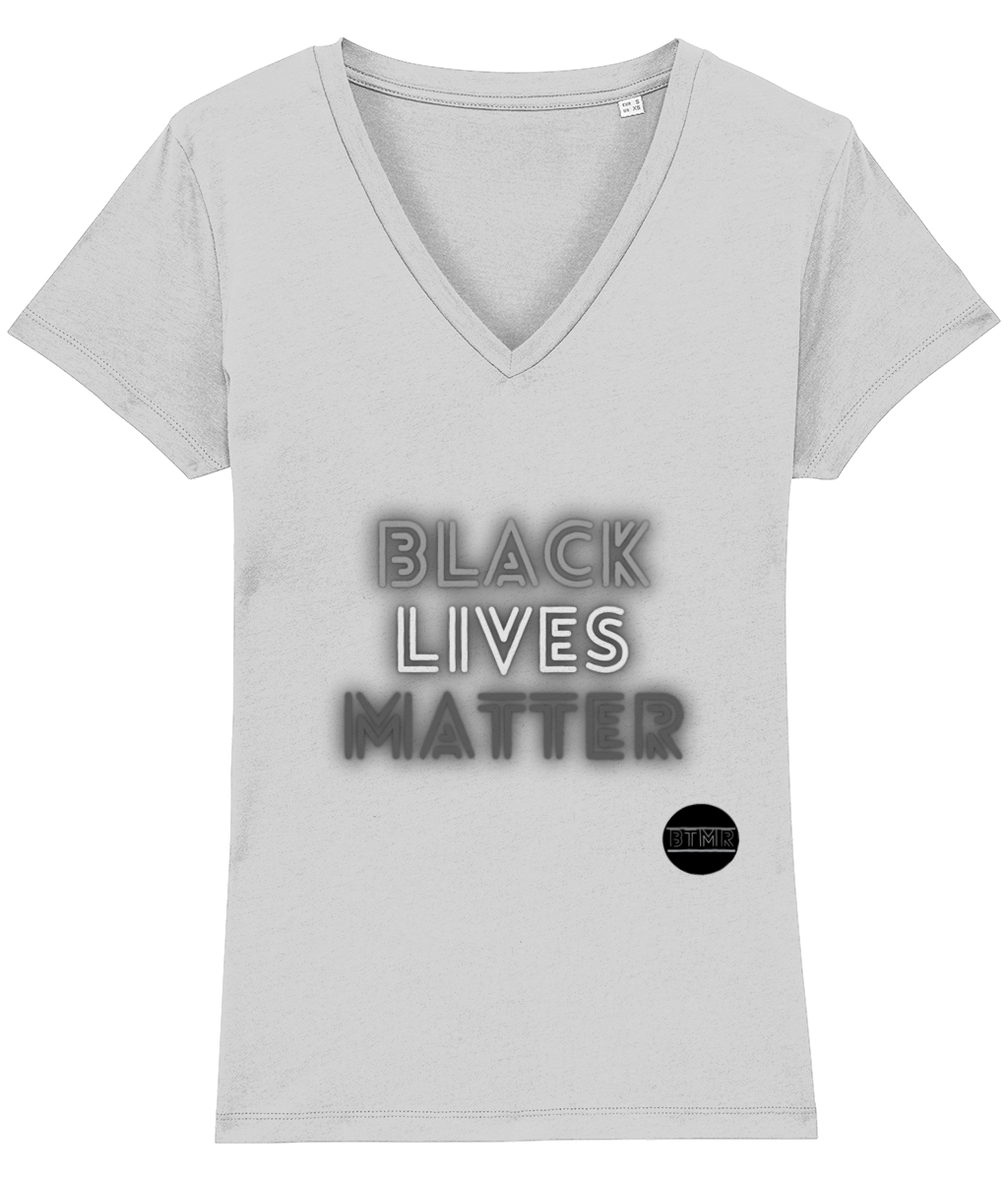 BTMR Black Lives Matter organic V Neck T Shirt