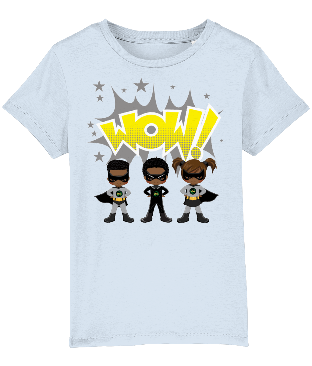 Wow! Black Superhero Squad Kids Organic Cotton T Shirt