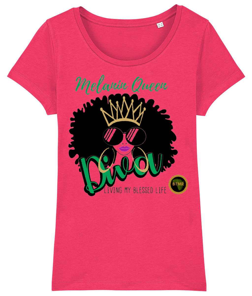 Scoop Neck Fitted T Shirt | Women | Melanin Queen Diva