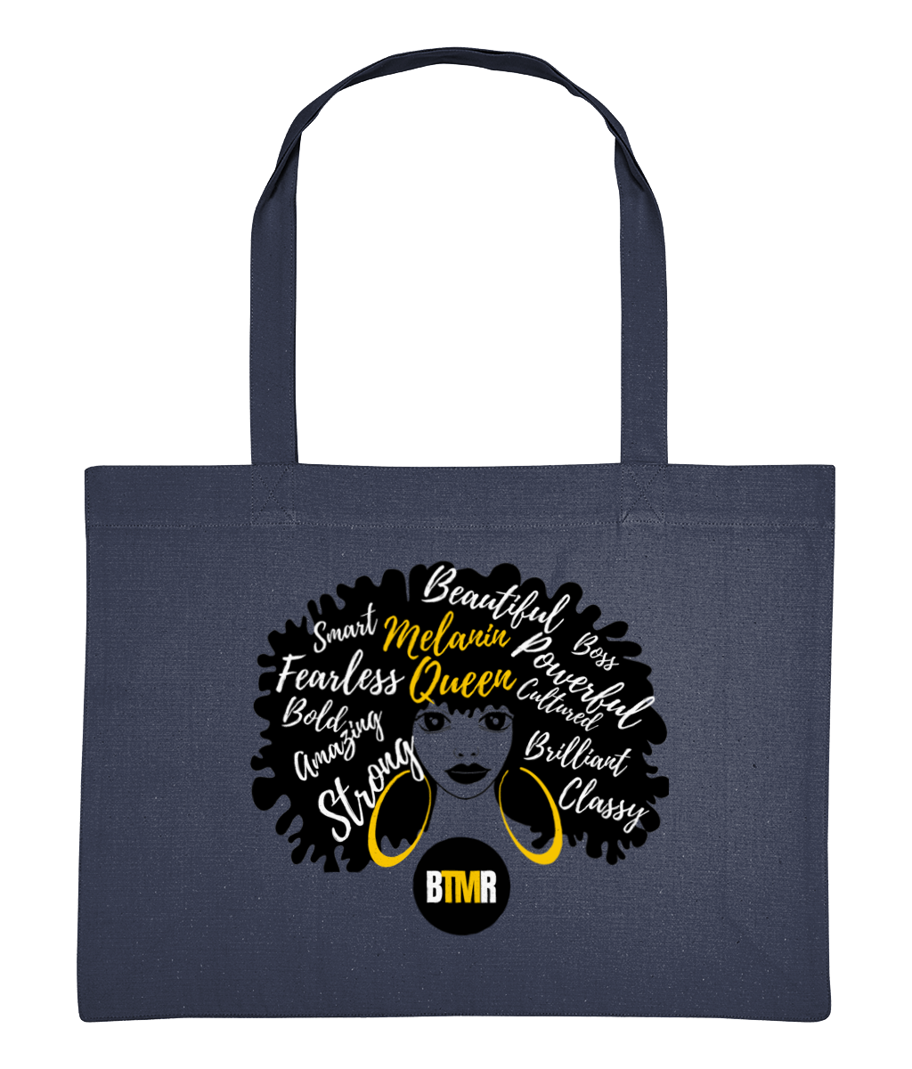Melanin Queen Afro Words Large Shopping Bag