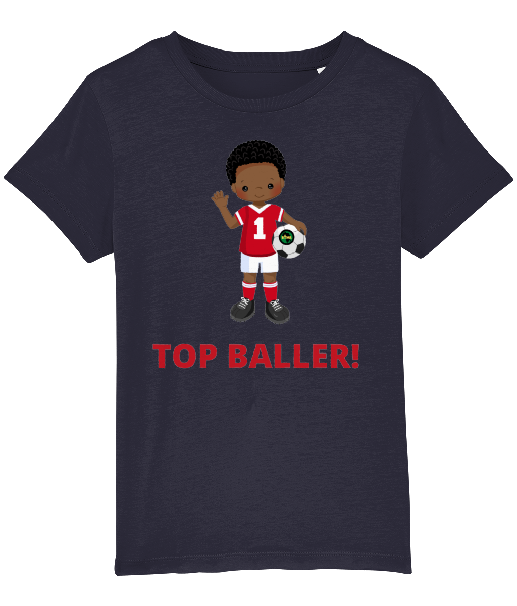Organic Cotton T Shirt | BLM KIds | Top Baller - Red