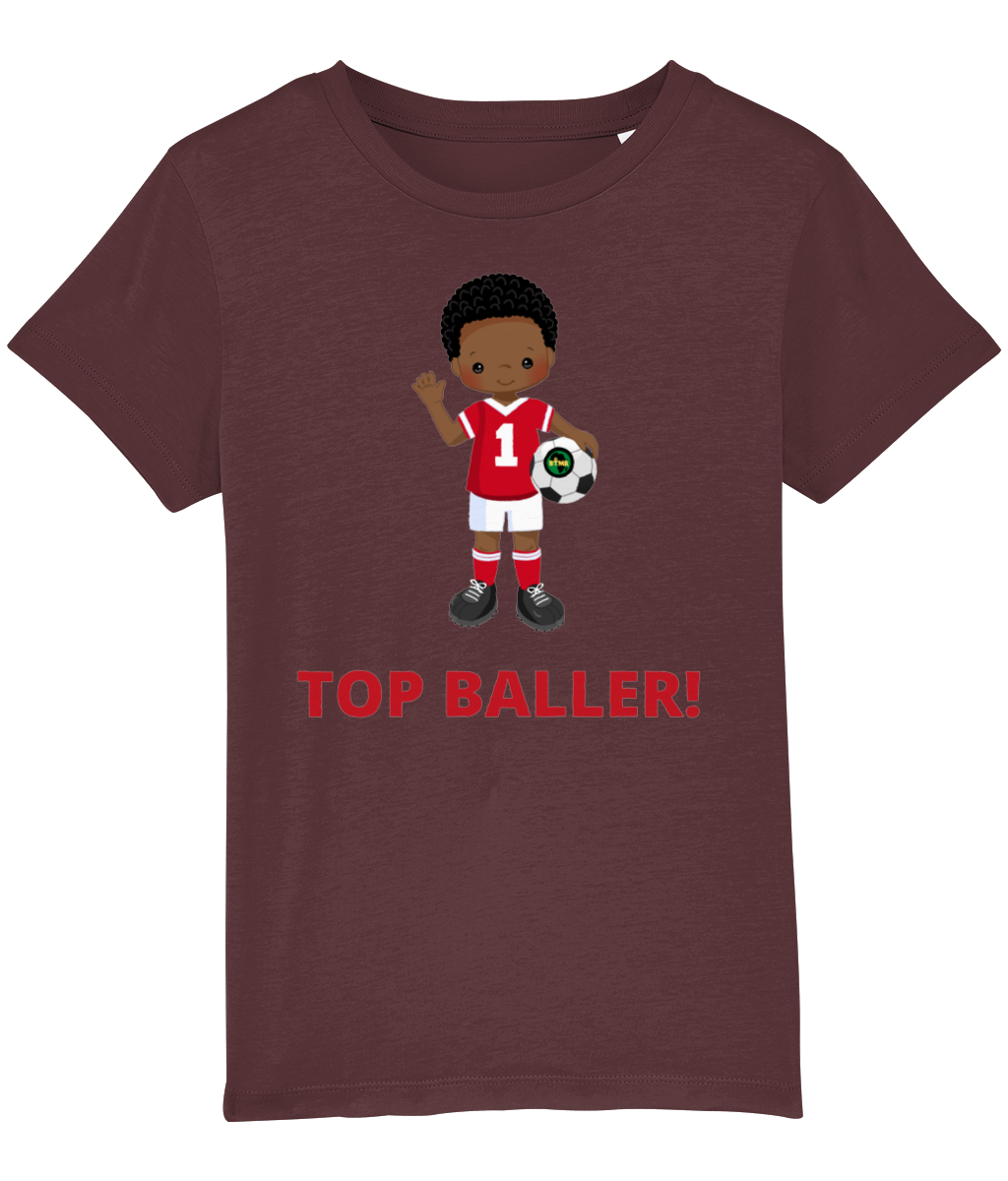 Organic Cotton T Shirt | BLM KIds | Top Baller - Red