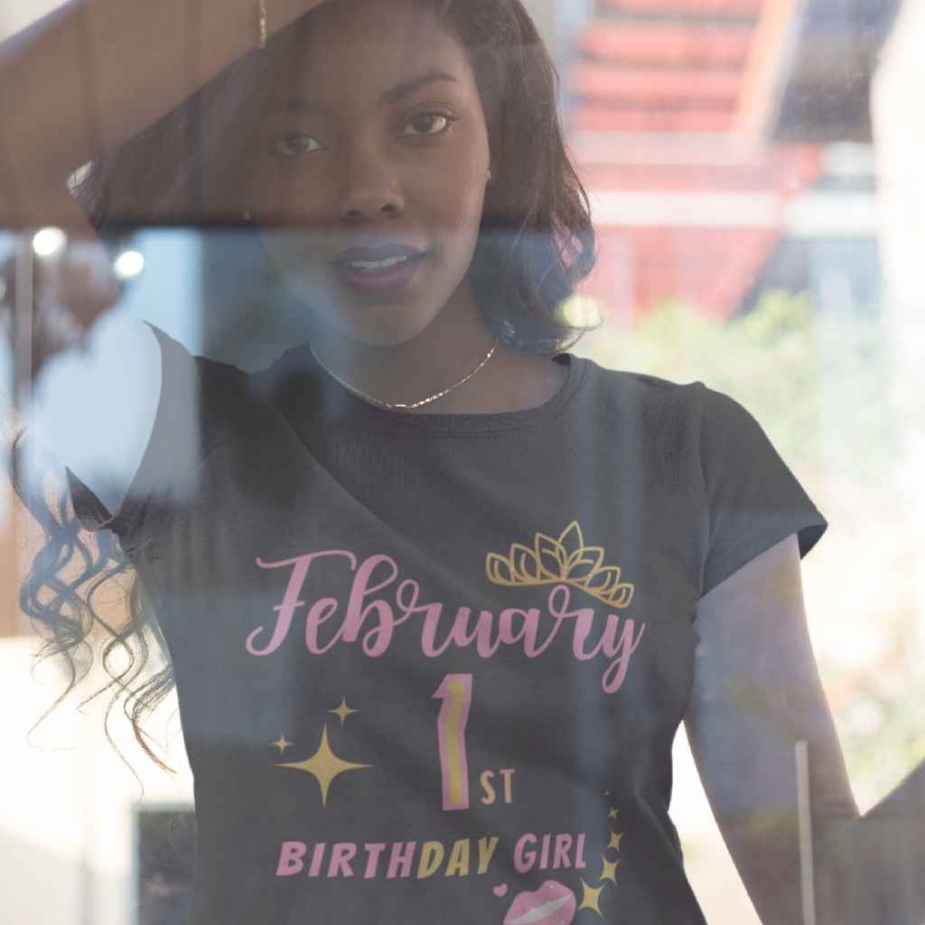 Personalised Date Birthday Girl T Shirt - Fitted Ladies