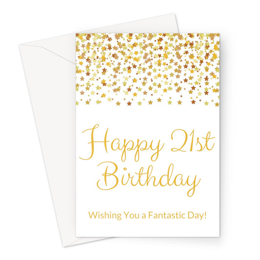 Card | Milestone Birthday | 21 | Gold Glitter