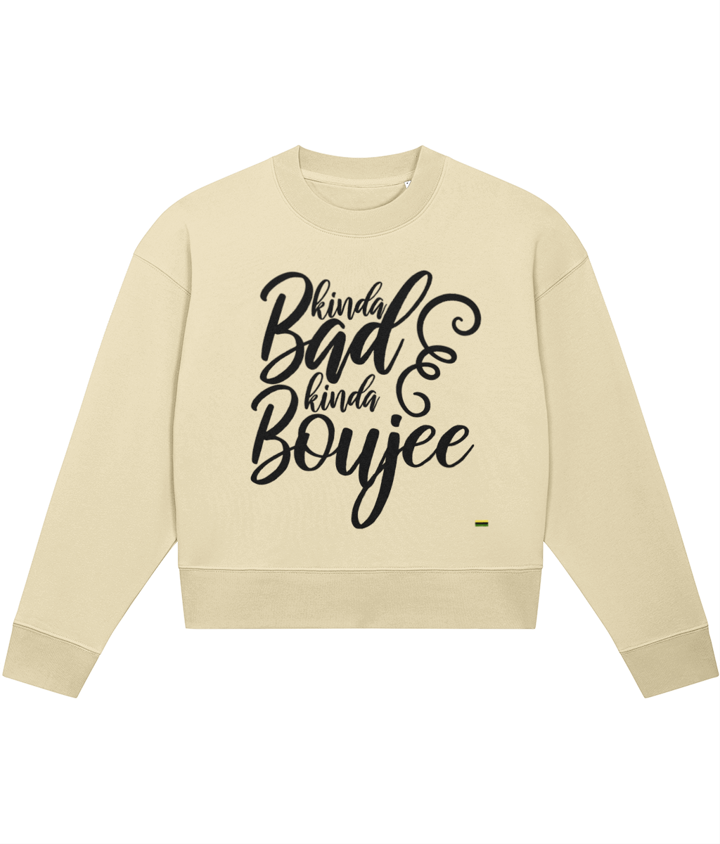 Sustainable Eco Bad & Boujee Cropped Sweatshirt