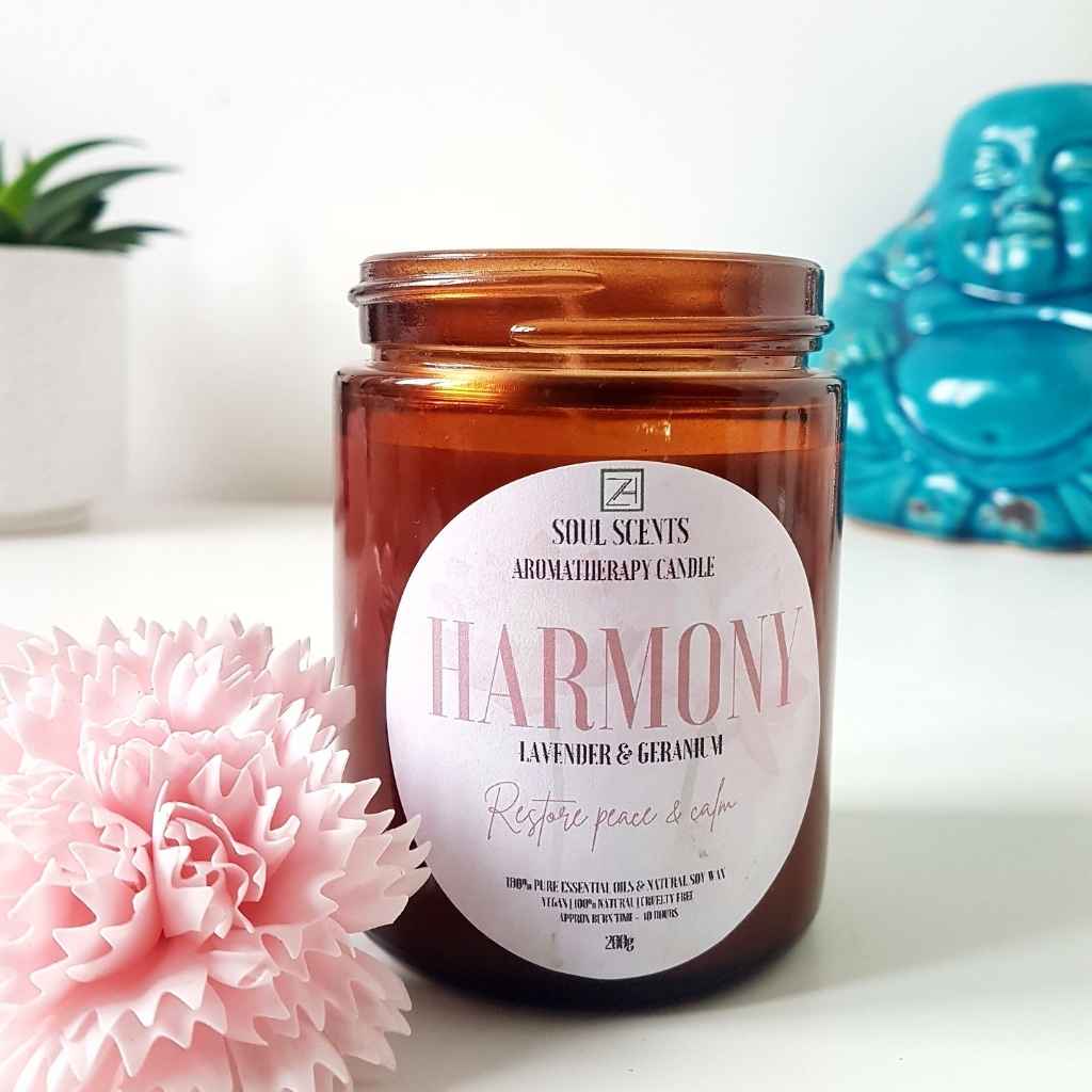 Vegan Aromatherapy Essential Oils Soy Wax Candles | HARMONY
