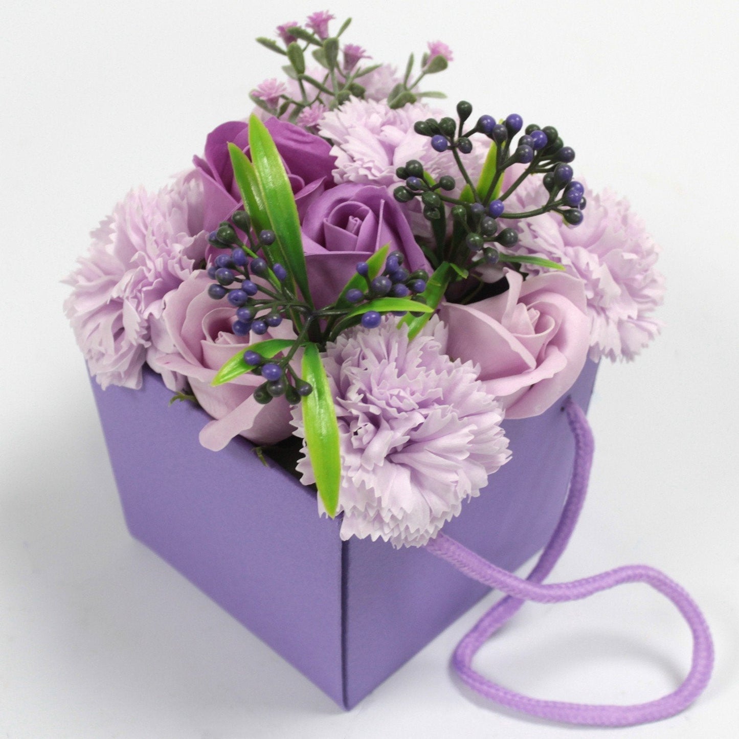 Luxury Soap Flowers | Gift Bag Bouquets | Lavender Rose & Carnation