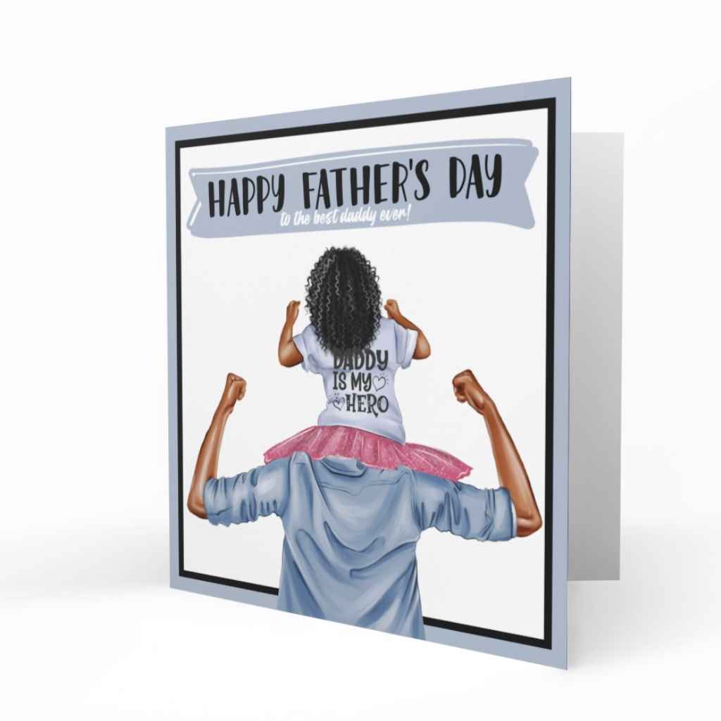 Black Father's Day Card | Daddy is my Superhero