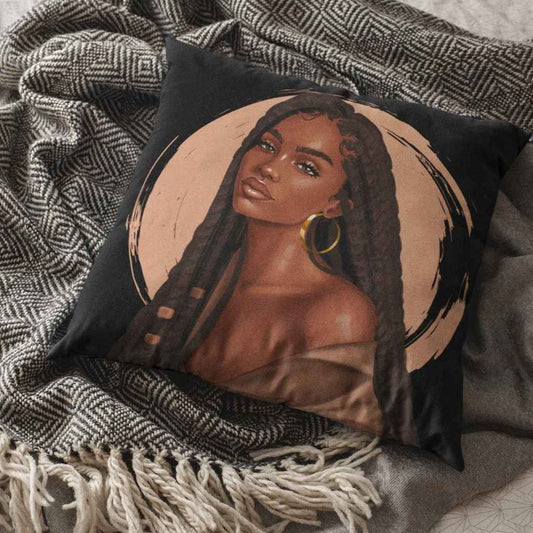 Beautiful Black Girl With Braids Scatter Cushion