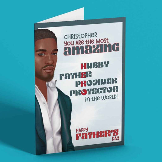Amazing Hero Black Dad Father's Day Card
