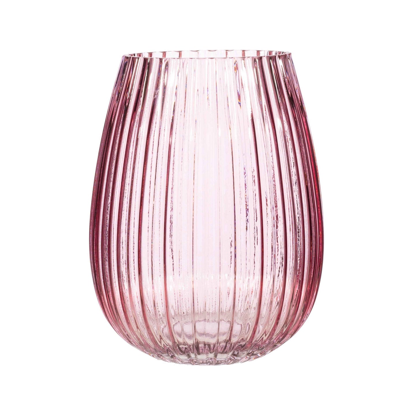 Fluted Pink Glass Vase