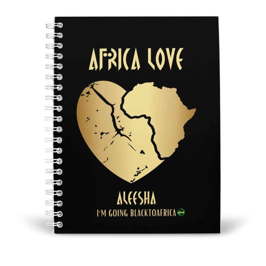 A5 Notebook | Africa Love| Black & Gold